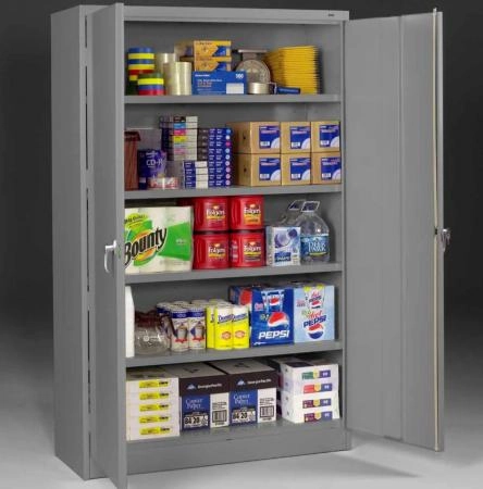 Tennsco 24 x 48 x 78 Med Gray Jumbo Storage Cabinet with Solid Doors