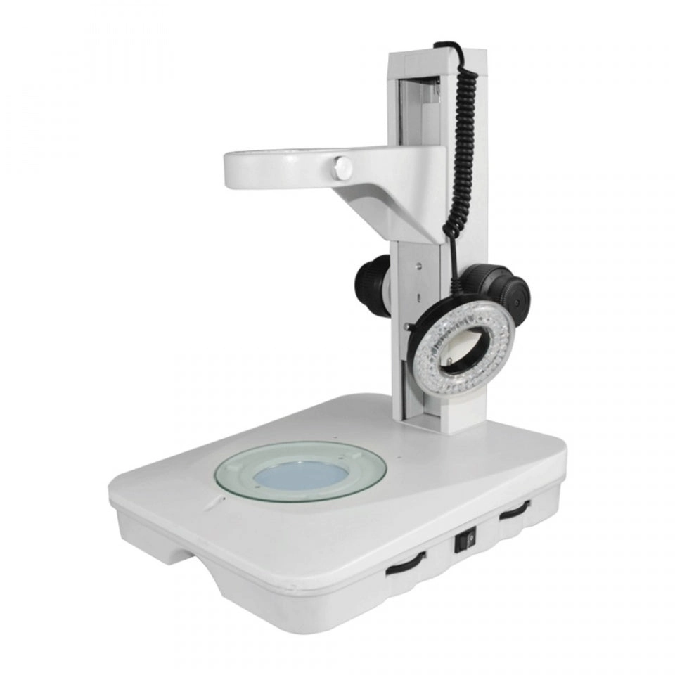 Munday Microscope Track Stand | 76mm Fine Focus Rack | LED Ring Light (Dimmable)