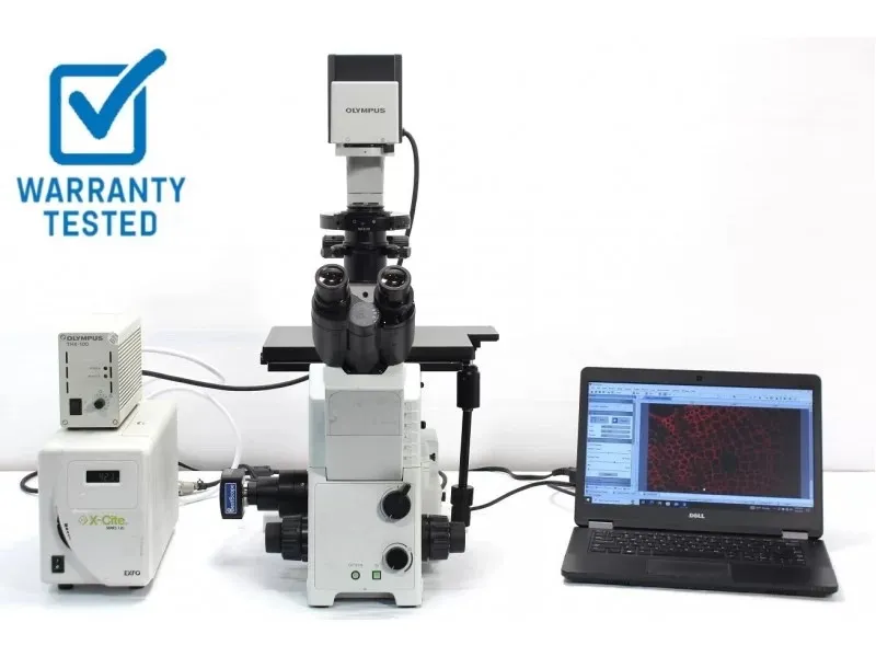 Olympus IX71 Inverted Fluorescence Microscope (New Filters) Pred IX73 ...