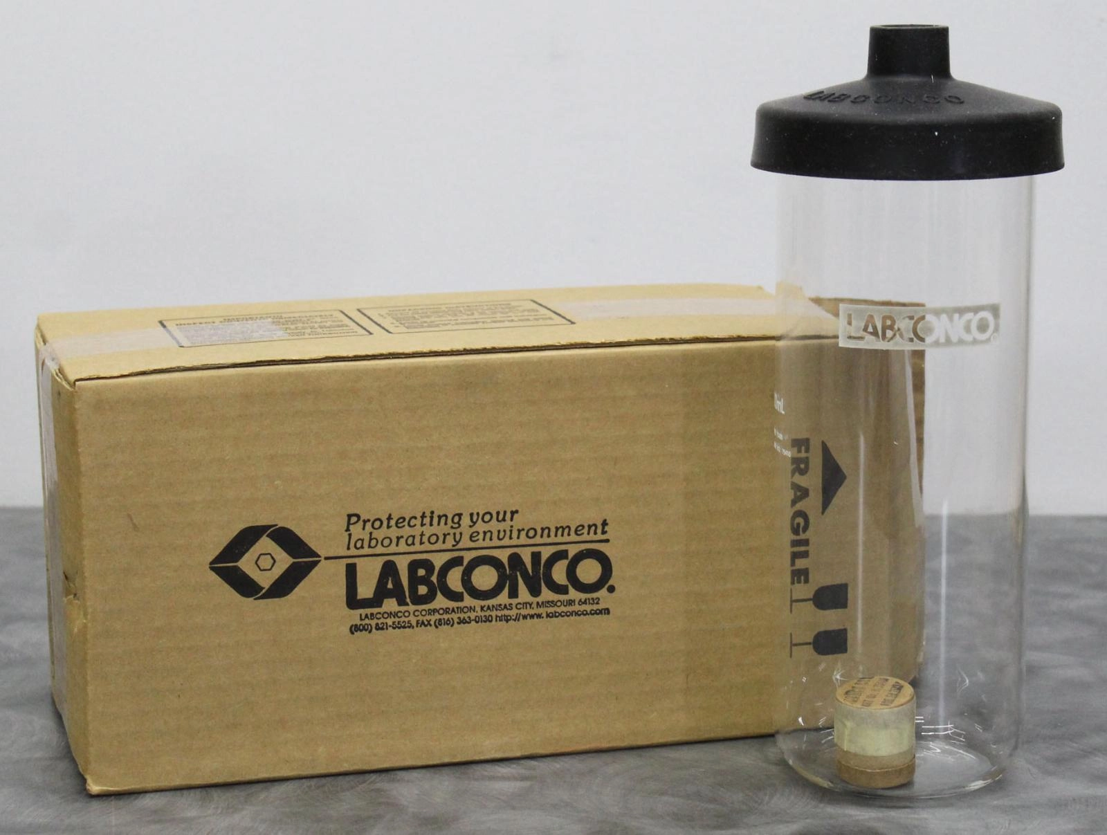 Labconco FastFreeze 75430 Clear Glass Drying Flask 1200mL with Lid NIB