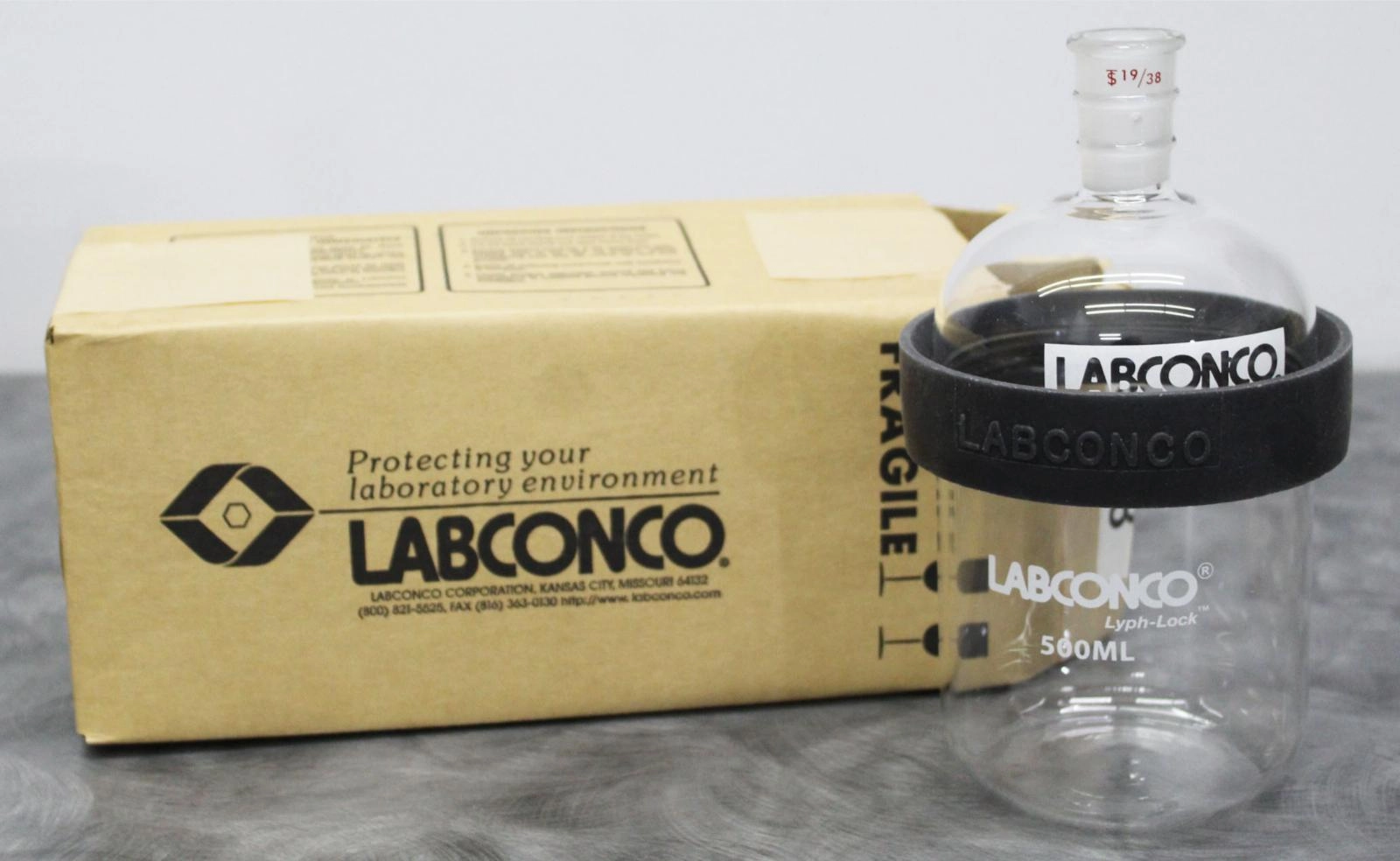 Labconco 500mL Lyph-Lock Freeze Dry Flask 75508 Complete 19/38 STJ NIB ...