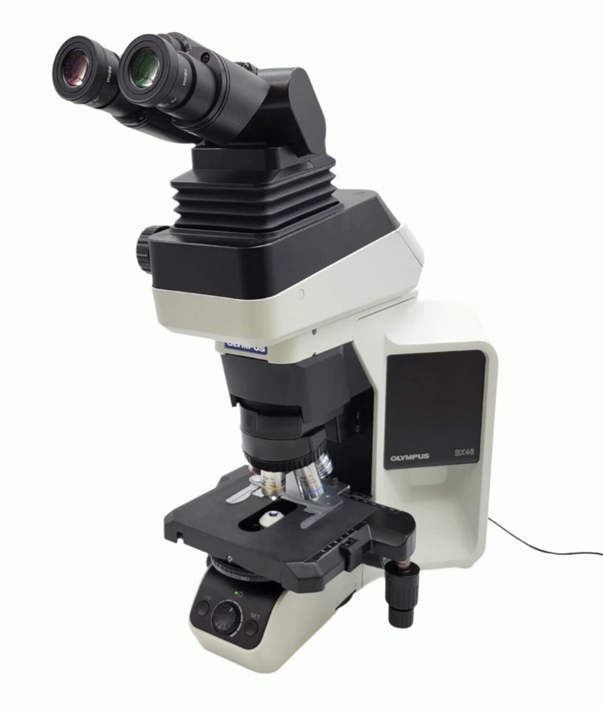 Olympus Microscope BX46 LED with Tilting Lift Ergo Head and 100x Objective