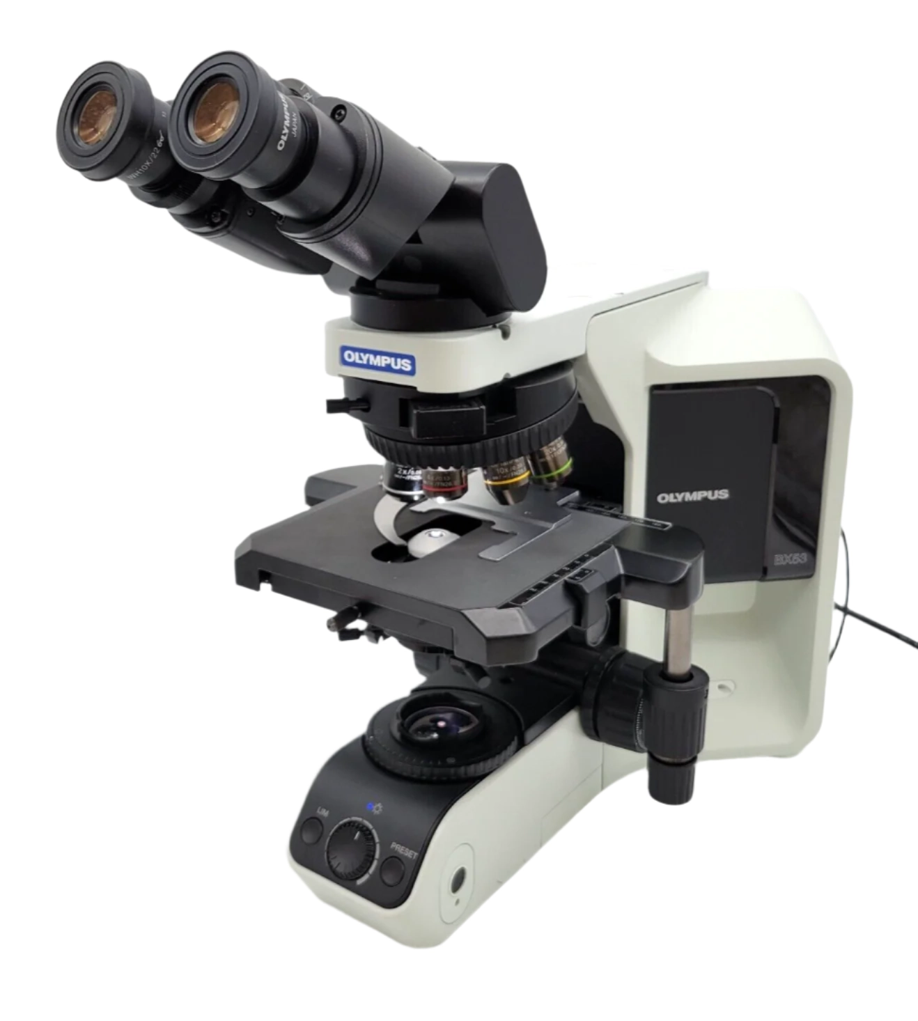 Olympus Microscope BX53 LED with Apo 2x, Fluorites, &amp; Tilting Binocular Head