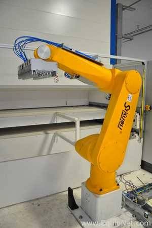 Lot 95 Listing# 872848 Staubli RX160 6 Axis Articulating Arm Robot with Controller and Teach Pendent Programmer