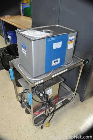 Lot 245 Listing# 872806 Lot Of 2 Stainless Steel Ultrasonic Baths Blackstone PHOHT and VWR Symphony On Cart