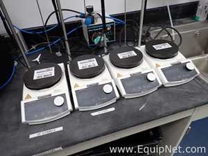 Lot of 4 Heidolph MR Hei-Tec Stirrer|Hot Plates with Temperature Probes and Stands