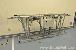 Lot 184 Listing# 875281 Robotunits CN4 Type B 12 Foot Split Belt Food Grade Transfer Conveyor with Three SEW End Drives