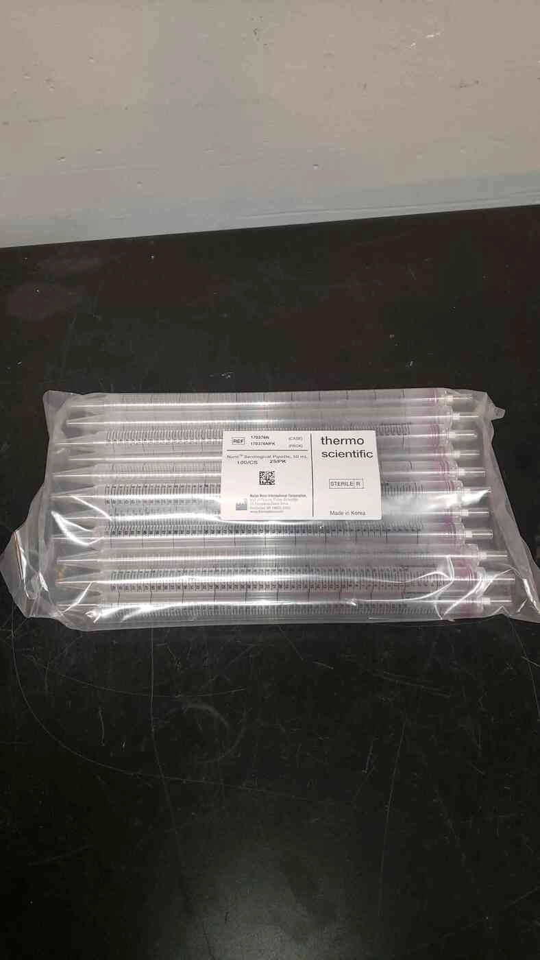 100 Case Thermo Scientific Nunc Serological Pipette 50 mL (SKU: 4376AA)