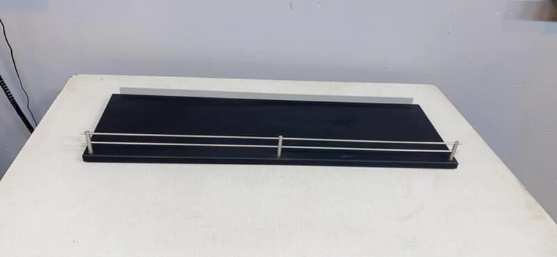 3' Black Reagent Lab Shelf 36x12x2 w/ Front Rail