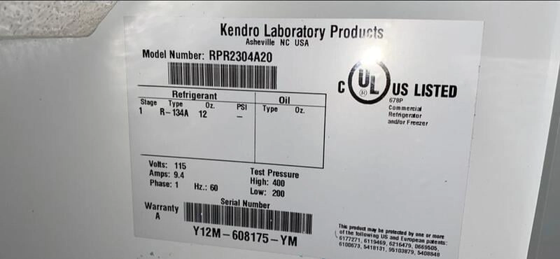 REVCO Kendro Lab Refrigerator RPR2304A20 R-134A w/ shelves