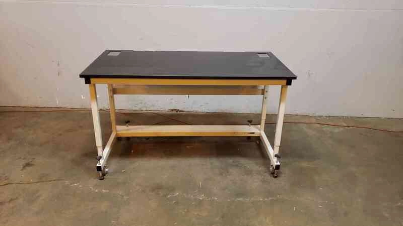 5' Rolling Lab Table Desk Epoxy Top (SKU: 3458AA)