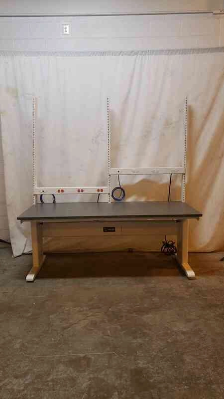 6' Black Epoxy Lab Table Desk W/ Outlets &amp; Reagent Posts (1150AA)