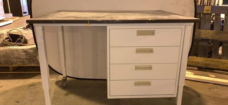 48x36x36" Rolling Lab Table w/ Drawers &amp; Epoxy Top