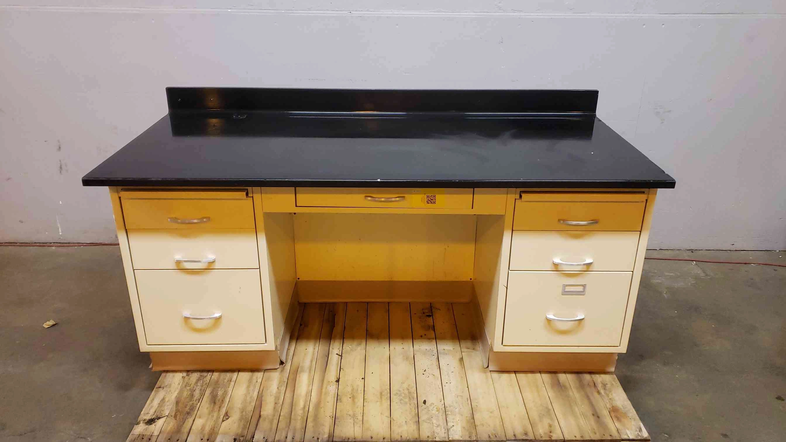 5'8" Kewaunee Lab Desk Epoxy Top Drawers &amp; Cabinets 68"x31x30 (SKU: 2468AA)(2468AA)