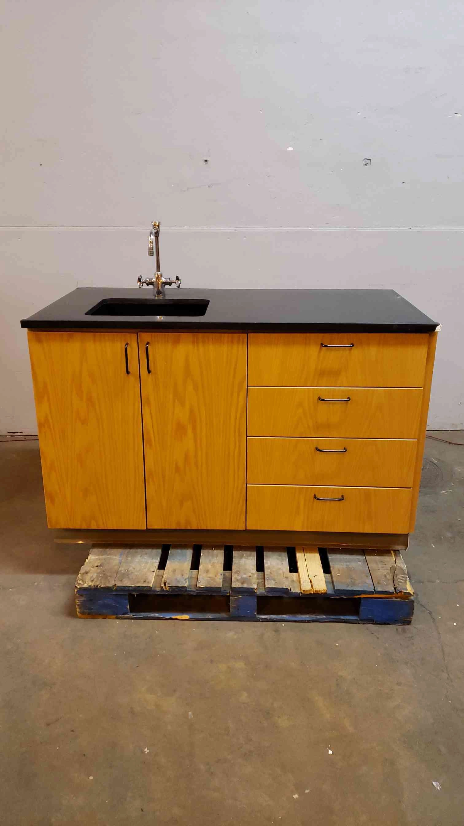 Jamestown 55" Lab Casework Sink w/ Drawers Epoxy Top &amp; Faucet (SKU: 3943AA)(3943AA)