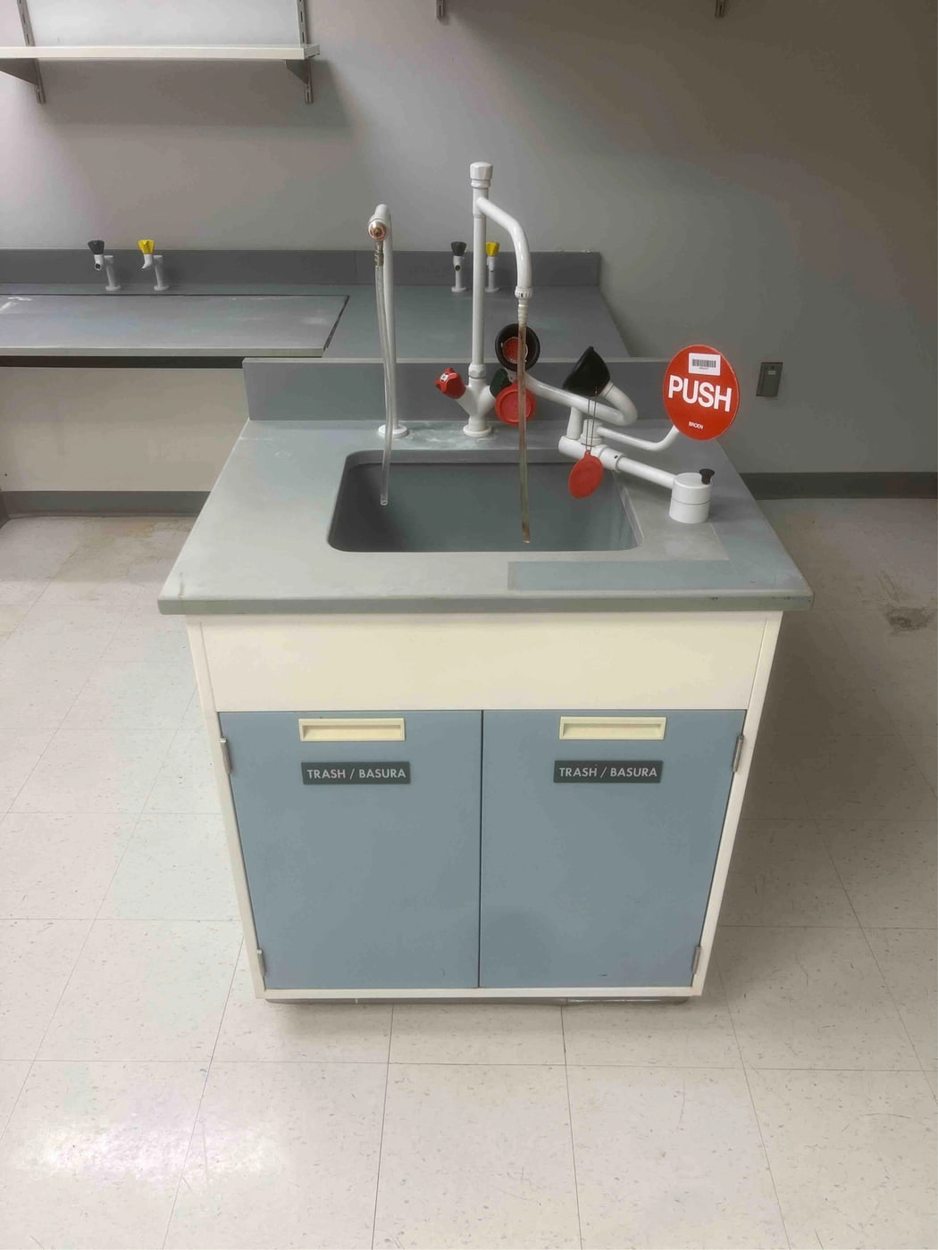 Fisher Hamilton 32" Lab Sink Casework w/ Fixtures &amp; Eyewash (SKU: 5394AA)(5394AA)