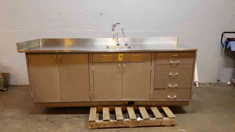 Kewaunee 8' Stainless Steel Lab Casework Benches w/ 2 Faucets Doors &amp; Drawers (SKU: 3999AA)