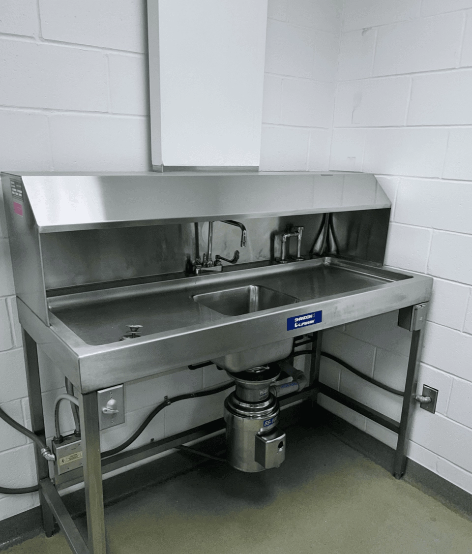 Used Stainless Steel Lab Sink with Incinerator
