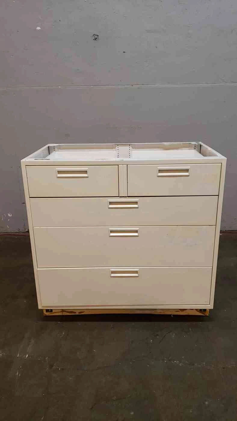 3' White Fisher Hamilton Casework W/ 5 Drawers(3874AA)