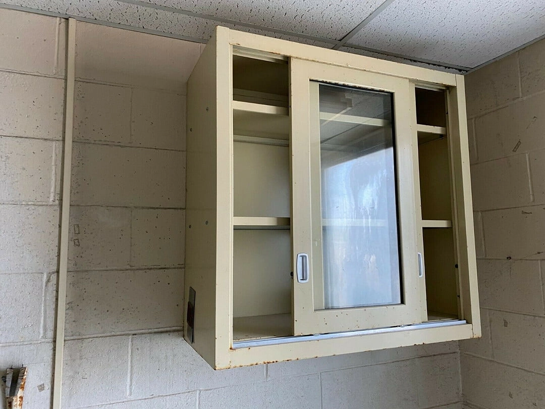 3'x3'x16" Deep Metal Lab Overhead Cabinets Kewaunee Sliding Glass, Shelves + Top(S6LLST0198)