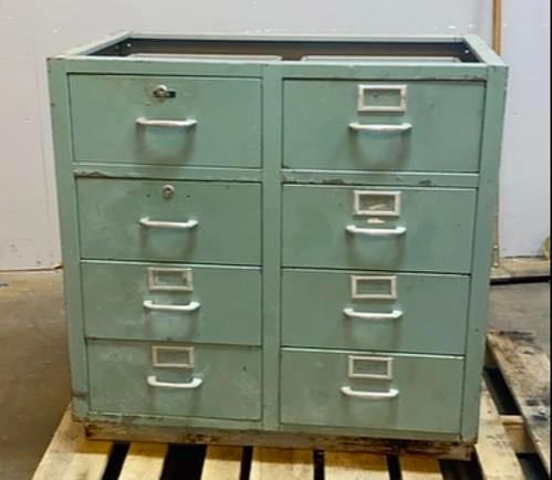 35" Metal 8 Drawer Cabinet