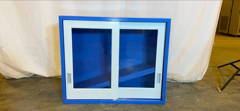 3'x13'x30" Metal St Charles Overhead Cabinets w Sliding Glass Doors