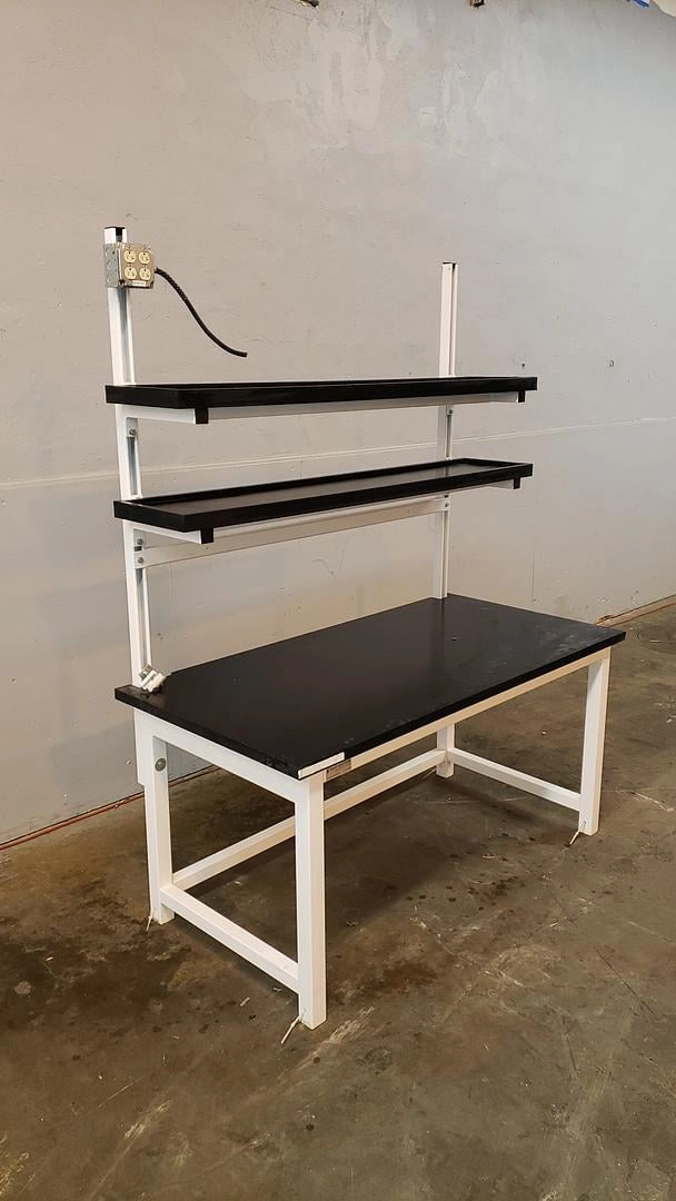 Lab Desk 5' Adjustable Table W/2 Shelves NewEnglandLab