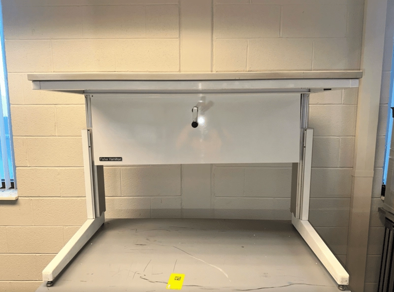 Fisher Hamilton 4' Adjustable Height Lab Desk w/ Chem Resistant Top &amp; Crank (5382AA)