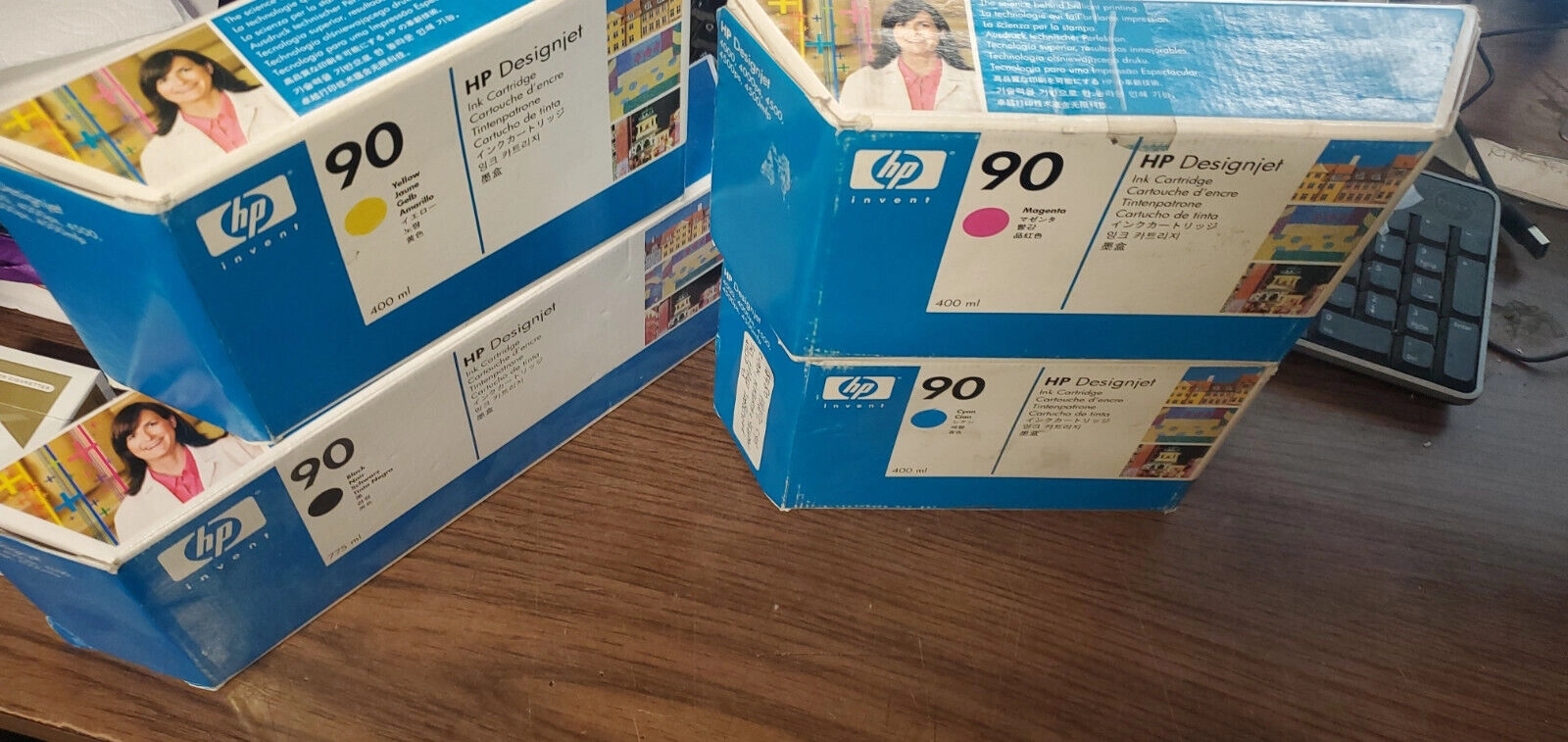 HP # 90 LOT OF 8 INK CARTRIDGES LOT OF 2 SETS CYMB