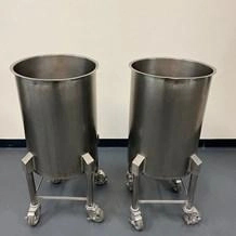 70 Liter Stainless Steel Mobile Mixing Tanks - 2 Units
