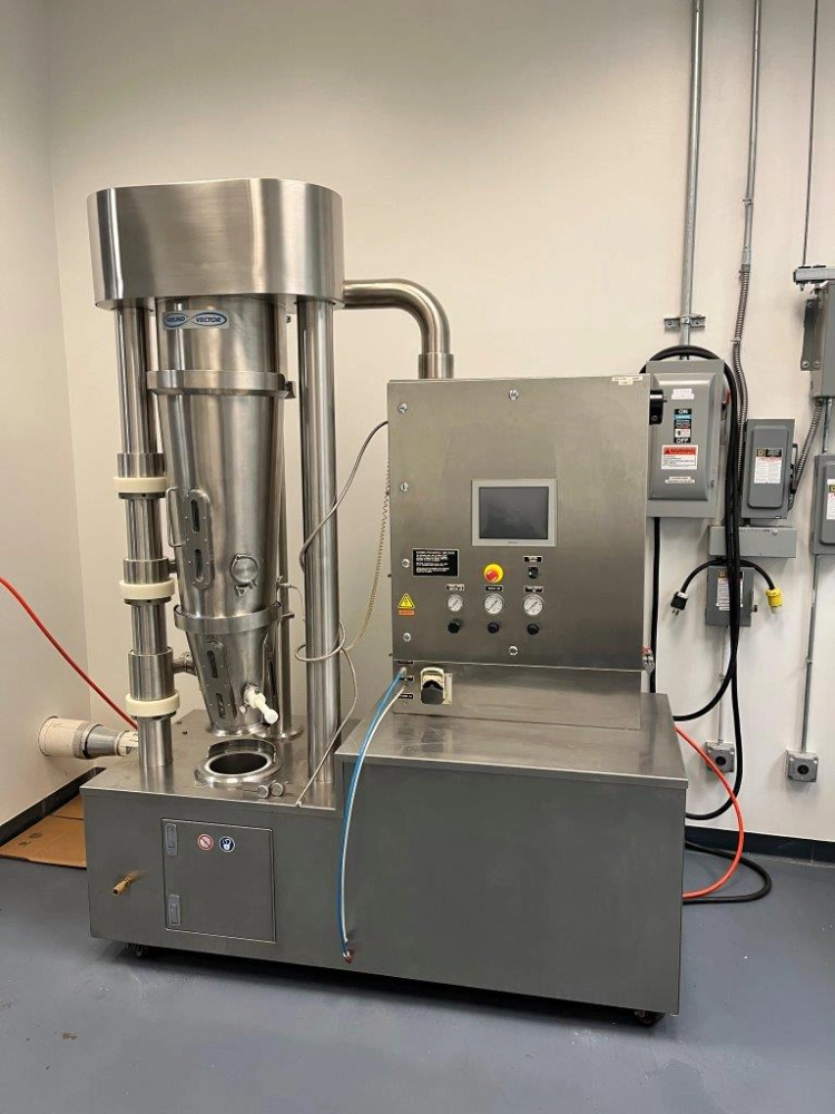 Vector Fluid Bed VFC-3 FLO-COATER System with HOT MELT &amp; GXR-35 Rotor