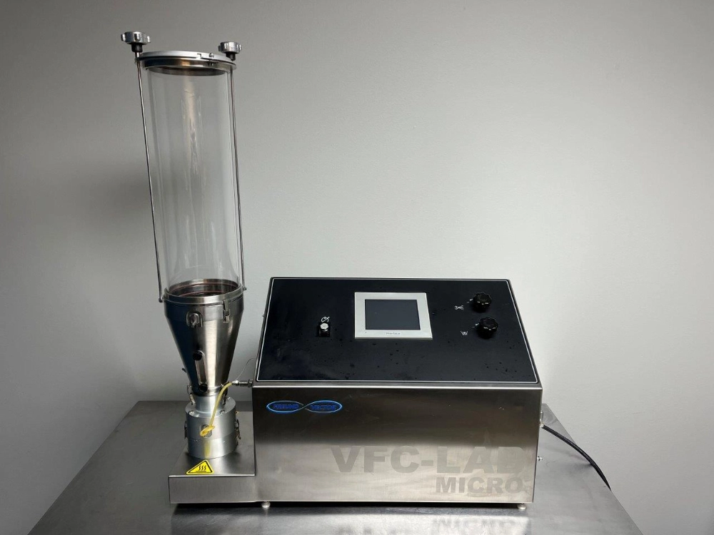 Vector Fluid Bed VFC-LAB MICRO with Stainless Steel Mobile Cart