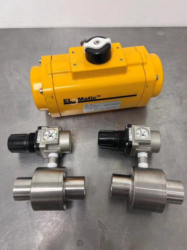 EL-O-Matic Pneumatic Motor and SMC Air Flow Gauges