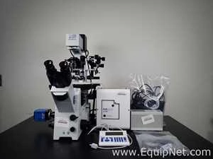 Olympus IX71 Microscope with Balance Table and Accessories