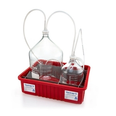 Foxx Life Sciences Vactrap G, 20L + 5L, Glass Carboys Red Bin GL45 Cap w/1/4" ID Tubing 30R-C501-FLS