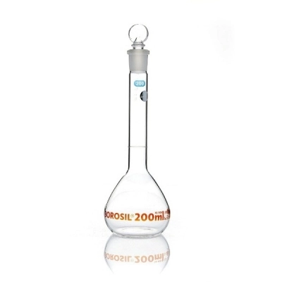 Foxx Life Sciences Volumetric Flask, Wide Neck, Class A with Batch certificate, 200mL 5647020A