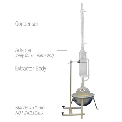 Ace Glass Extraction Apparatus Soxhlet, 82In, Complete With 12L Flask 5000ml Extractor Body 6810-30