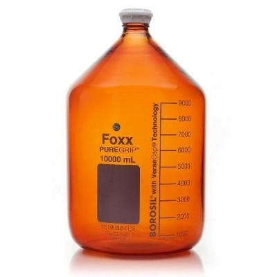 Foxx Life Sciences Puregrip Bottles, Reagent, Amber Graduated, 10L, 1EA 1519038-FLS