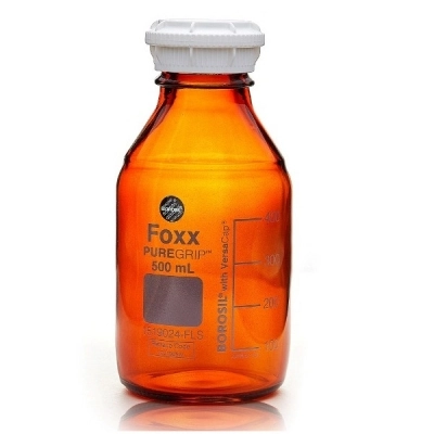Foxx Life Sciences Puregrip Bottles, Reagent, Amber Graduated, 500mL, 10/Case 1519024-FLS