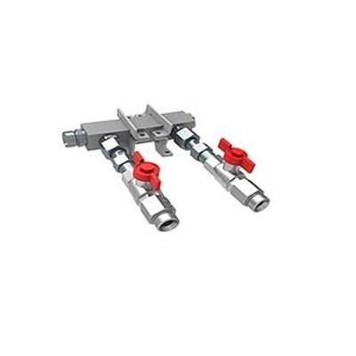 Huber 2-Way Header With Ball Valves, M24X1,5 343306