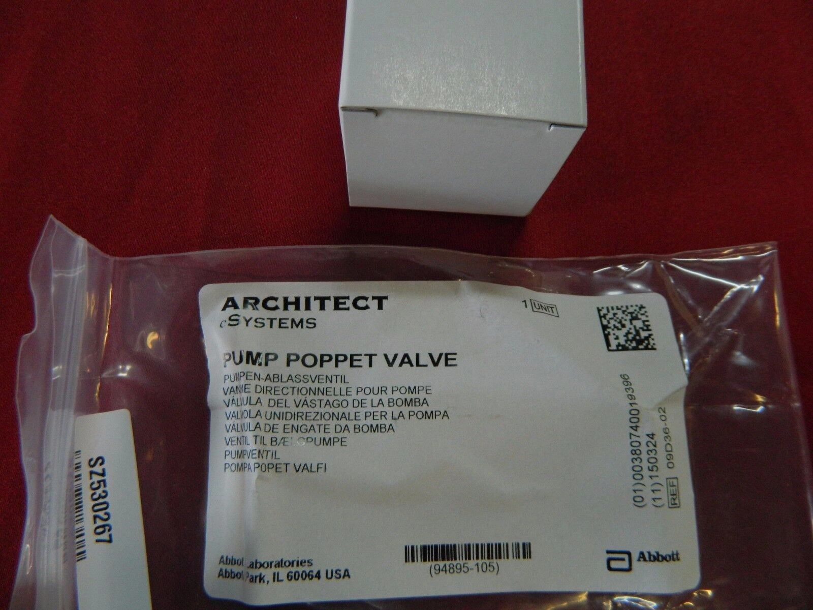 PUMP POPPET VALVE P/N 09D36-02 FOR ARCHITECT cSYST