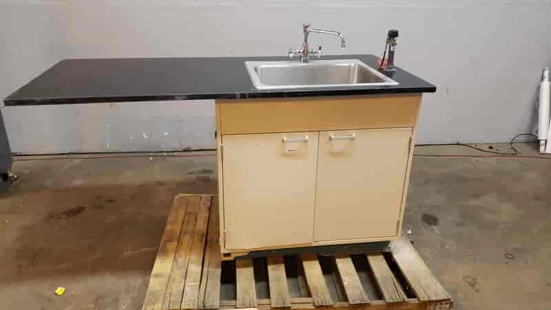 Fisher Hamilton 5'8" Sink Unit Epoxy Top Stainless Basin Faucet &amp; Hose (SKU: 2091AA)