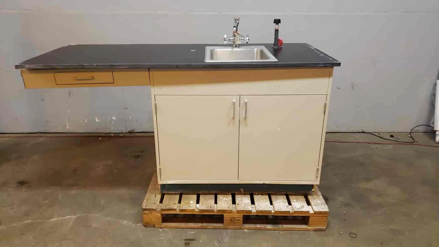 Used Fisher Hamilton 6' Sink w/ Leg Extension Stainless Basin Faucet &amp; Hose (SKU: 2093AA)