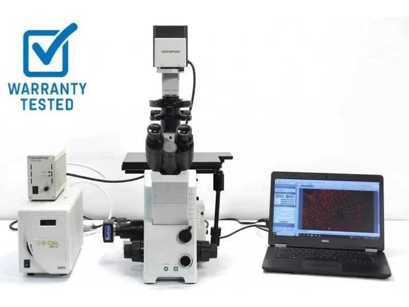 Olympus IX71 Inverted Fluorescence Phase Contrast Microscope Pred (New Filters)