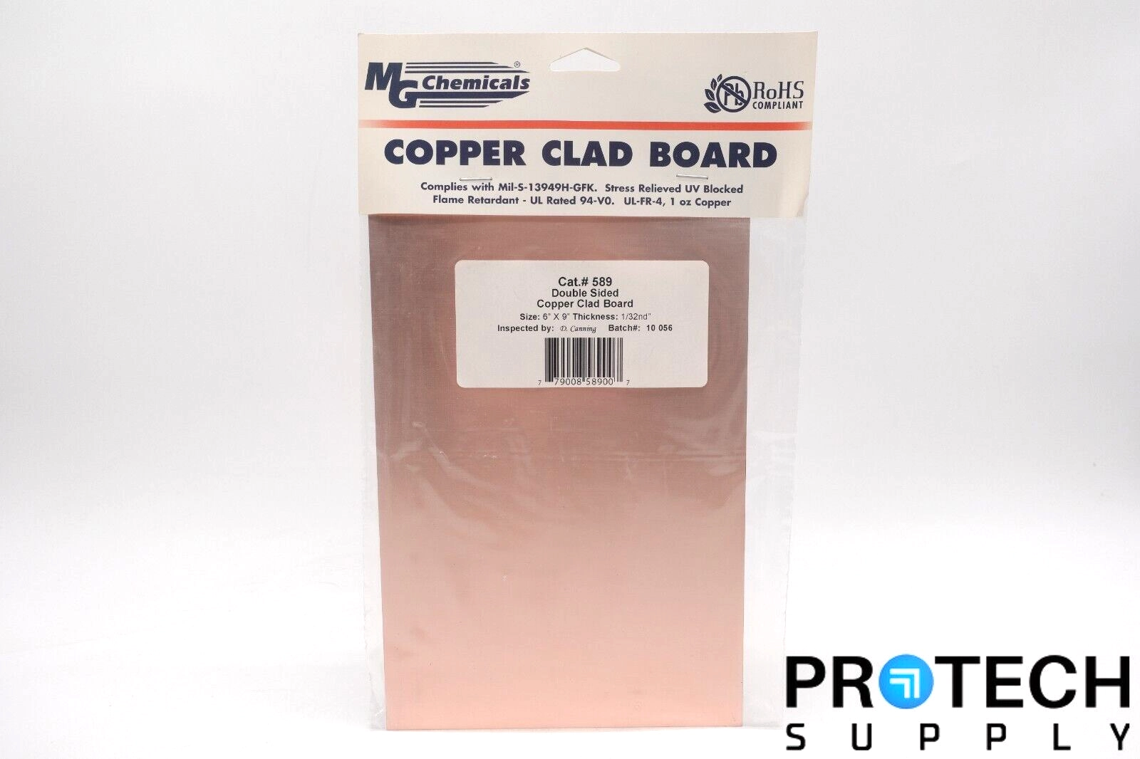 MG Chemicals 589 Double Sided 9" x 6" Copper Clad 