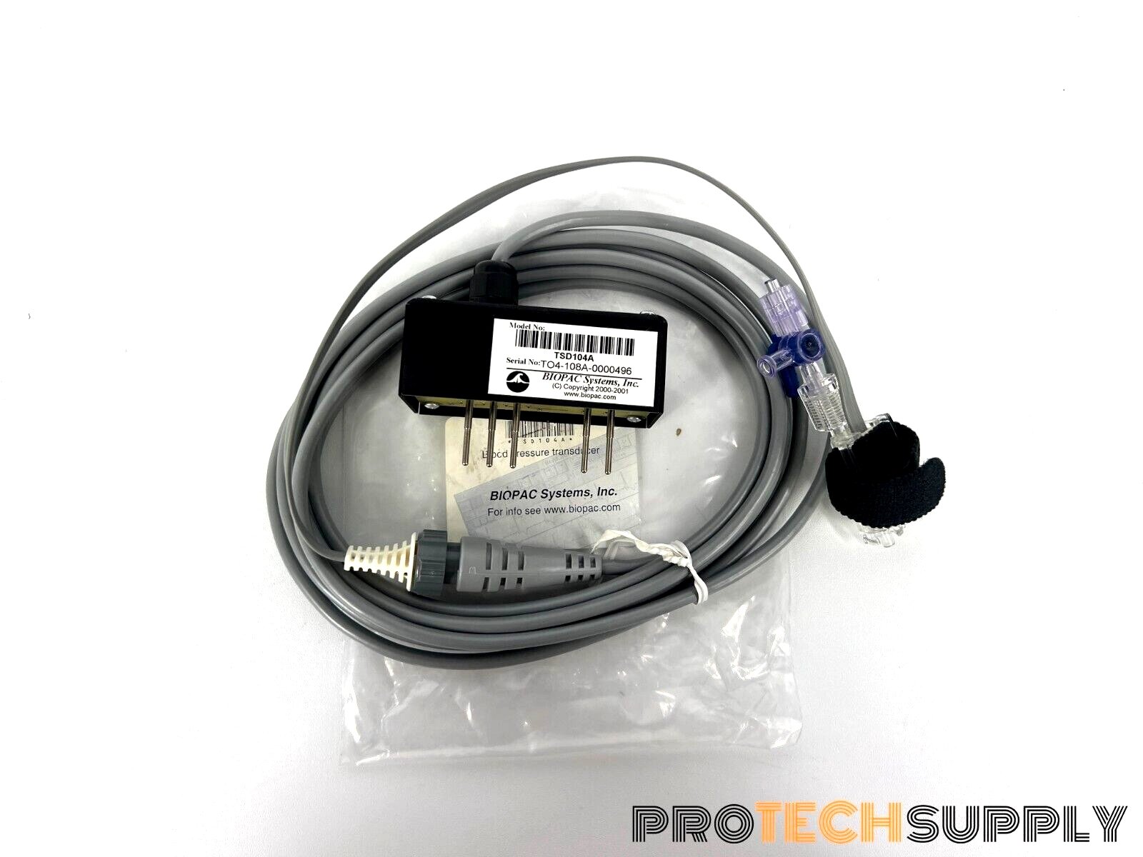 Biopac TSD104A Blood Pressure Transducer w/ Valve 