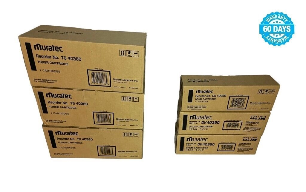 Lot of 3 Genuine Muratec TS 40360 toners + 3 Murat