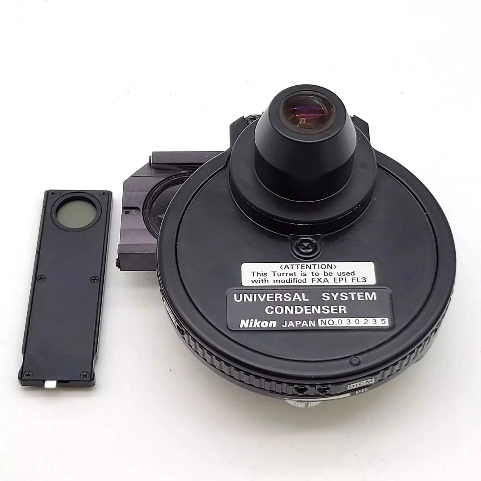 Nikon Microscope FXA Condenser with DIC Prisms, Polarizer and Analyzer Slider