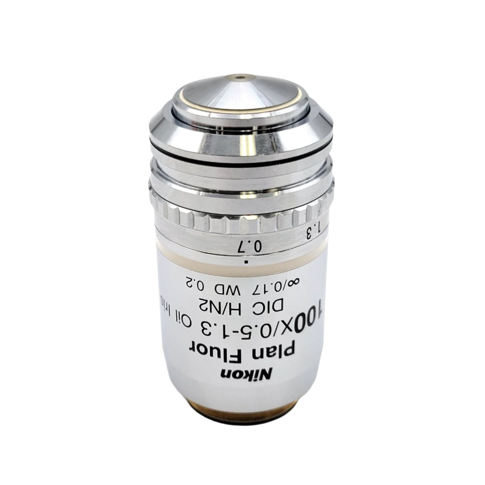 Nikon Microscope Objective CFI Plan Fluor 100x / 0.5-1.3 Oil Iris DIC ∞/0.17