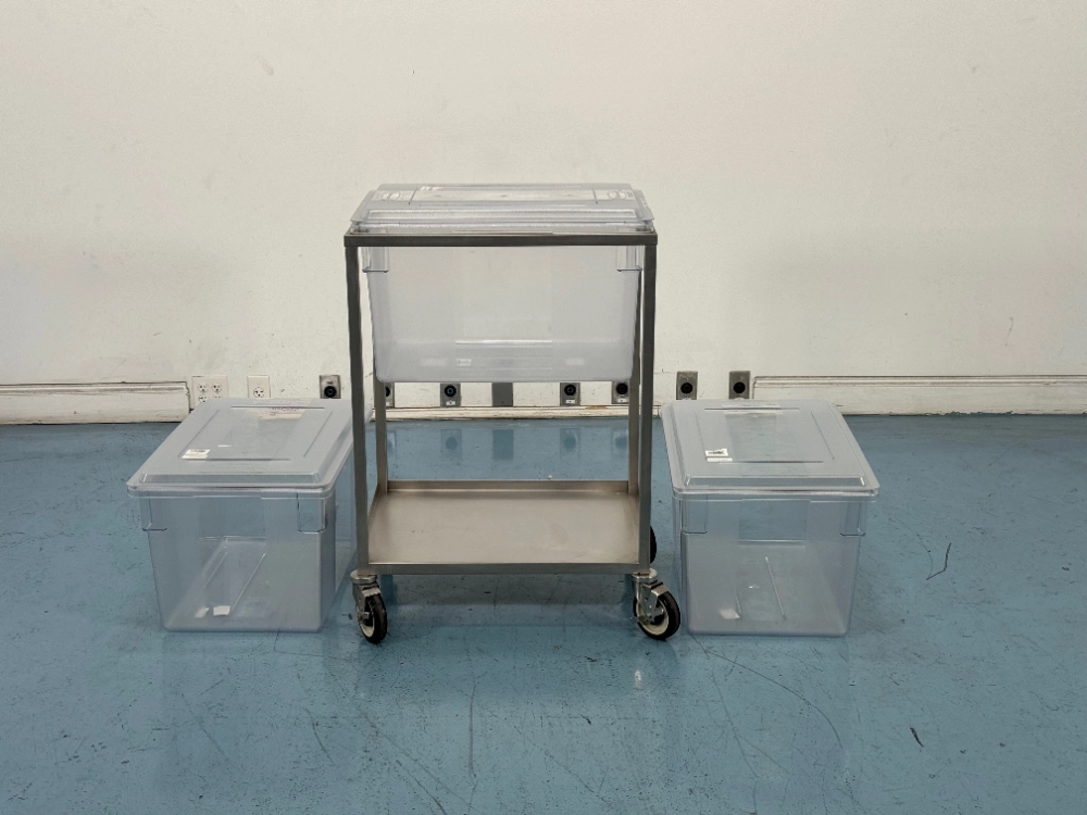 Stainless Cart w/ Plastic Containers